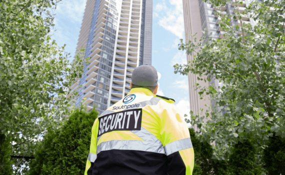 Security Guard Watching Buildings