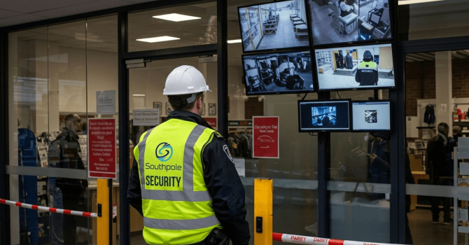 Security Guard Watching Screens